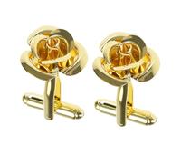 eMagTech 1 Par de Gemelos de Flores Rosas Gemelos Dorados Gemelos de Camisa Clásicos Gemelos Delicados para Hombres para Hombres Padre Novio Accesorios de Decoración de Ropa