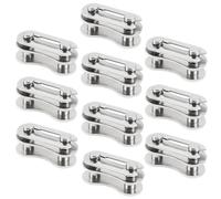 eMagTech 10 Juego de Pasador de conexión Dividido para Cadena de Bicicleta Compatible con la mayoría de Bicicletas con Cadena de 1 a 3 velocidades 20,9 x 10,3 mm Color Plateado