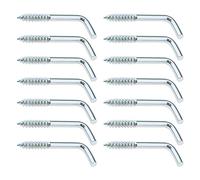 eMagTech 100 tornillos de gancho en L, tornillos de acero al carbono, 7 unidades, gancho de ángulo recto para colgar llaves, cuerdas de tracción, ropa, 40 x 15 mm