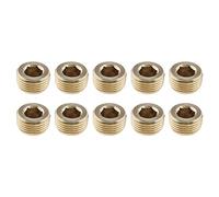 eMagTech 10Uds. Adaptador de Enchufe de Cabeza Hexagonal Interior Rosca Externa de Latón de 3/8 Pulgadas para Tubería de Agua Tubo Neumático Solar Tupe Dorado