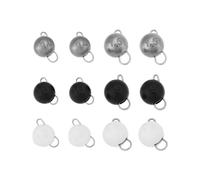 eMagTech 12 pesas de tungsteno Cheburashka para pesca de 1 g y 1,5 g, adecuadas para todas las aguas dulces, saladas, lubina, carpa, bacalao, brillante, negro y plateado