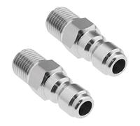 eMagTech 2 adaptadores para Lavadora a presión de 1/4 Pulgadas Macho BSP, Conector de conexión rápida, acoplador de Acero Inoxidable para Salida de Lavadora a presión, Lanza pulverizadora de 5000 PSI