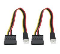 eMagTech 2 cables de extensión de 4 pines FDD macho a SATA hembra de 15 pines para fuente de alimentación compatible con unidades de disquete y alimentación SATA, 22 cm