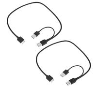 eMagTech 2 cables dobles USB 3.0 A macho a USB 3.0 Micro-B macho, cable de datos de alimentación adecuado para interfaz USB 3.0 de disco duro móvil (cable largo de 50 cm, cable corto de 18 cm)
