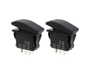 eMagTech 2 Interruptores Basculantes Impermeables de 6 Pines Y 3 Posiciones 12 V 20 A DPDT Encendido/Apagado/Encendido