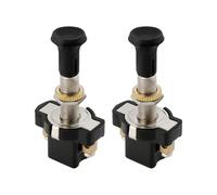 eMagTech 2 Interruptores Dobles de Empuje y Tracción de 12 V/24 V 20 mm para Vehículo, Motocicleta, Interruptor de Empuje y Tracción de Rosca Larga para Coche Eléctrico