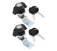 eMagTech 2 Juego Cuartos Vuelta Aleación Zinc con Llaves Recortadas de 22mmx20mm para Gabinete Control Gabinete de Medidor Palanca de Bloqueo de Cilindro Distribuidor Pequeño Negro