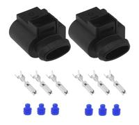 eMagTech 2 Juegos Conector Enchufe del Sensor Presión del Riel Combustible de 3 Pines 4D0971993 Enchufe del Sensor de Repuesto Compatible con VW Compatible con Audi Compatible con Skoda
