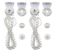 eMagTech 2 juegos de soportes para estor enrollable para cabezal de control de persiana enrollable de 28 mm de diámetro con cadena de cuentas de 3 m, blanco, metal y plástico, montaje interior