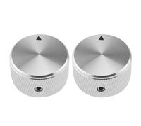 eMagTech 2 Perillas Potenciómetro 1/4 Pulgada Y Perillas Control Potenciómetro Aleación Aluminio para Amplificador AMP Amplificador Potencia Preamplificadores Equipos Plateado