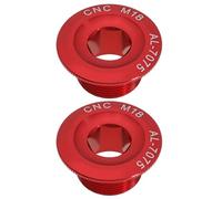 eMagTech 2 Pernos de fijación de Brazo de manivela Rojo M18 para Bicicleta de montaña, Bicicleta de Carretera, biela, Rueda de Cadena de manivela, Material de aleación de Aluminio