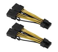 eMagTech 2 Piezas Cable de Alimentación para Tarjeta Gráfica Cobre Estañado de 18AWG Cable de CPU de 8 Pines Macho A Doble P-CIE de 8 Pines Hembra 030-0571-000 Compatible con Tesla K80 M40 M60