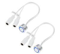 eMagTech 2 Piezas Interruptor de Atenuación Táctil de Tira con Conectores Hembra Dobles de 24 V/12 V 17,5 Mm Adecuado para Tiras de LED