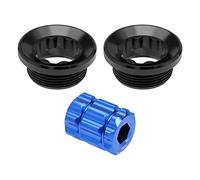 eMagTech 2 Piezas Tapas de Ajuste de Manivela de Bicicleta con Herramienta Compatible con Shimano Deore/XT/SLX/XTR105/UT Tornillos de Cubierta de Bielas Tuercas Perno de Tapa de Manivela Negro