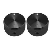 eMagTech 2 pomos de potenciómetro de aleación de aluminio de 1/4 pulgadas para amplificador de amplificador, preamplificadores, equipos de audio, 30 x 17 mm (diámetro x altura), color negro