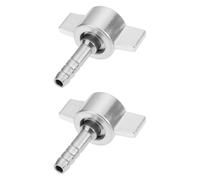 eMagTech 2 Tuercas de Mariposa M16x1,5 con Conector de Manguera de 6 Mm Y Arandela de Goma para Válvula de Camión. Conexión de Inflado de Neumáticos