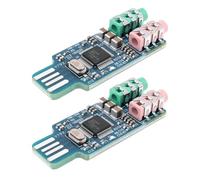 eMagTech 2 Unidades de Chip de Tarjeta de Sonido USB CM108 Tarjeta de Sonido Gratuita Conveniente Tarjeta de Sonido de Cristal Externa Estéreo para Computadora Portátil 49x19x8mm