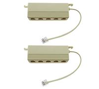 eMagTech 2 unids cinco vías divisor telefónico RJ11 6P4C macho a 5 hembra puertos de salida adaptador para mediadores máquinas de fax teléfonos fijos líneas de oficina