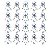 eMagTech 20 cierres de langosta en forma de estrella mosquetón de metal colorido en forma de estrella, mosquetón giratorio, cierre de langosta, llavero de pentagrama para manualidades