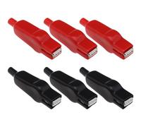 eMagTech 20 Pinzas de Cocodrilo con Resorte de Metal de 20 A Manga Aislada PVC Clip de Prueba de Batería para Laboratorio Hogar Proyectos Eléctricos Automotrices Rojo Y Negro