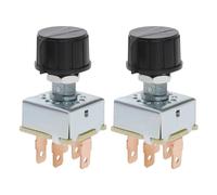 eMagTech 2Pcs Perilla Giratoria Plástico para Aire Acondicionado CA Interruptor Soplador 3 Velocidades Interruptor de Aire Acondicionado Repuesto Universal para Automóvil