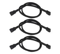 eMagTech 3 Cables Extensión Ventilador de 4 Pines Compatible con 3 Pines Y 4 Pines PMW Conector de Ventilador 60 Cm 24 AWG Cable Ventilador Extensible Macho A Hembra Trenzado Nailon