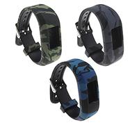 eMagTech 3 correas de repuesto de tamaño pequeño con hebilla de metal segura de 145 mm de silicona, color azul y verde compatible con Garmin Vivofit jr / jr2 Activity Tracker (3 unidades)
