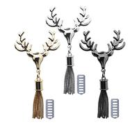 eMagTech 3pcs bolso colgante hebilla borla encanto venado cabeza bolsa hebillas bolso bolso decorativo embrague hebilla borla colgante DIY bolsa hacer accesorios 3 colores
