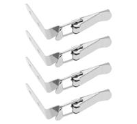 eMagTech 4 hebillas de bloqueo de puerta de ángulo recto de 90 grados para caja de herramientas, caja de madera, caja pequeña, valla de madera, plata (sin perno de bloqueo)