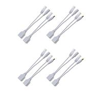 eMagTech 4 pares de inyector y divisor Poe Kit de alimentación Ethernet RJ45 adaptador de enchufe DC 12 V compatible con conmutador router cámara de seguridad IP