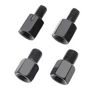 eMagTech 4 Piezas Adaptador de Espejos de Motocicleta Ajuste de Altura Acero Galvanizado Elevador de Espejo de Motocicleta/Tornillos Extensores M8 A M8/10 Rosca LH/RH