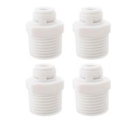 eMagTech 4 piezas de rosca externa de 1/2 a conector de manguera de 1/4 de plástico, cabezal recto rápido para purificador de agua de ósmosis inversa, accesorios de filtro, color blanco