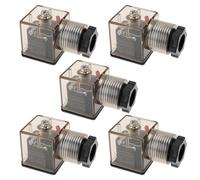 eMagTech 5 conectores de bobina solenoide tipo PG11 DIN 43650 A de 24 V CC con LED de 2 polos EarthU2