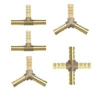 eMagTech 5 conectores de línea de combustible de latón de 3/4 vías Y/T/en forma de cruz, adaptador de manguera de combustible de liberación rápida para aire, agua, gas, combustible, tubo de aceite