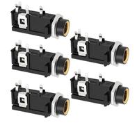 eMagTech 5 Conectores Jack de 4 Pines para PCB Conector para Auriculares Estéreo de 6,35 Mm Conector Chapado en Oro con Junta para PCB Micrófono de Guitarra Auriculares