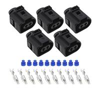 eMagTech 5 Juegos de Conectores para Faros Delanteros de Coche 1J0973722 Compatible con VW Compatible con Audi Compatible con Seat 2 Pines Conector de Enchufe para Faros Delanteros