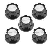 eMagTech 5 pomos de potenciómetro en tono plateado para eje de 6 mm de diámetro, pomos de pedal de efecto guitarra, pomos de control de amplificador, perilla de 23 mm de diámetro superior