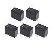 eMagTech 5 Relés PCB Señal Pequeña G5V-1-DC12V Relé Potencia Electromagnético 960? Relé Señal SPDT 6 Pines Aplicaciones Que Incluyen Control Industrial Automatización Hogar Negro