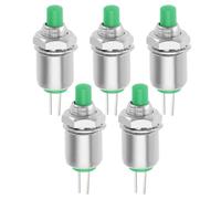 eMagTech 5 unidades de 2 polos microminiatura momentánea DS-402 Mini Interruptor de presión Micro Lockless Interruptor de presión momentáneo Apagado (ON) SPST 125 V 1 A 5 mm, Verde