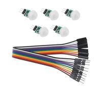 eMagTech 5 unids IR Sensor humano AM312 Mini módulo detector HC-SR312 detector de movimiento PIR infrarrojo piroeléctrico detector automático con cable de 10 pines DC 2.7 a 12 V