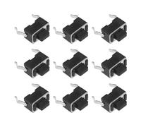 eMagTech 50 unidades de microinterruptores táctiles de 2 polos, mini interruptores táctiles, 3,5 x 6 x 5 mm, para electrodomésticos y componentes pequeños, color negro