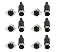 eMagTech 6 Unidades Adaptador de Conector Macho DIN de 3 Pines para Soldar en Panel para Se?ales de V¨ªdeo de Equipos Digitales.