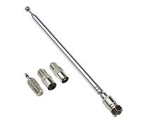 eMagTech 74cm Antena FM Radio Antena FM Telescópica 75 Ohm F Tipo Macho Conector con Adaptador para Mesa Radio HiFi AV Stereo Receptor Mini Sistema