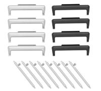 eMagTech 8 conectores de correa de reloj de metal compatibles con Huawei Watch Fit 2 con barras de resorte de liberación de 20 mm de ancho de correa de reloj inteligente, adaptador de correa negro y