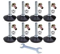 eMagTech 8 Juego de Patas de Nivellement Réglables M10 Ajusteur de Hauteur Pie de Niveleurs de Meubles Avec Clé à Écrou en T pour Chaise Table Armarios de Cocina, Noir