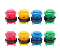 eMagTech 8pcs botón pulsador compatible con arcade juegos de máquina multicolor videojuegos botón juegos accesorios reemplazo, 4 colores