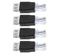 eMagTech Adaptador Ethernet a USB, 4 unidades, USB 2.0 hembra a RJ45, adaptador Ethernet macho, transferencia USB, adaptador de red, accesorio negro