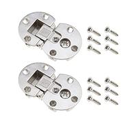 eMagTech Bisagras semicirculares con tornillos de fijación, eje de giro de página de 90 grados, ajustable, bisagra oculta, bisagra de mesa especial, bisagra empotrada