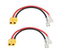 eMagTech Cable Conector de Batería de Terminal XT60 A 6,3 Mm 2 Unidades Pala de 14 AWG Compatible con Waverunner Y Compatible con Atom