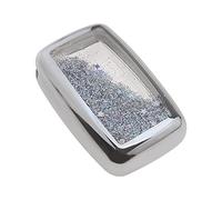 eMagTech Carcasa para Llave de Coche con Acabado de TPU de 5 Botones para Llave de Coche, a Prueba de caídas, Compatible con Land Rover Jaguar Stars Snow Globe Plata/Metallic Silver